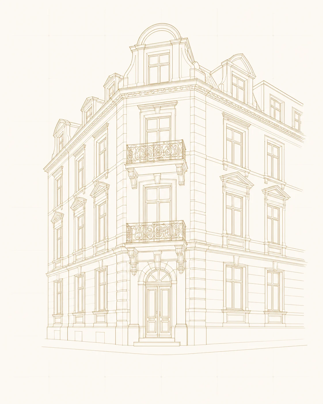 Illustration eines Hamburger Altbaus